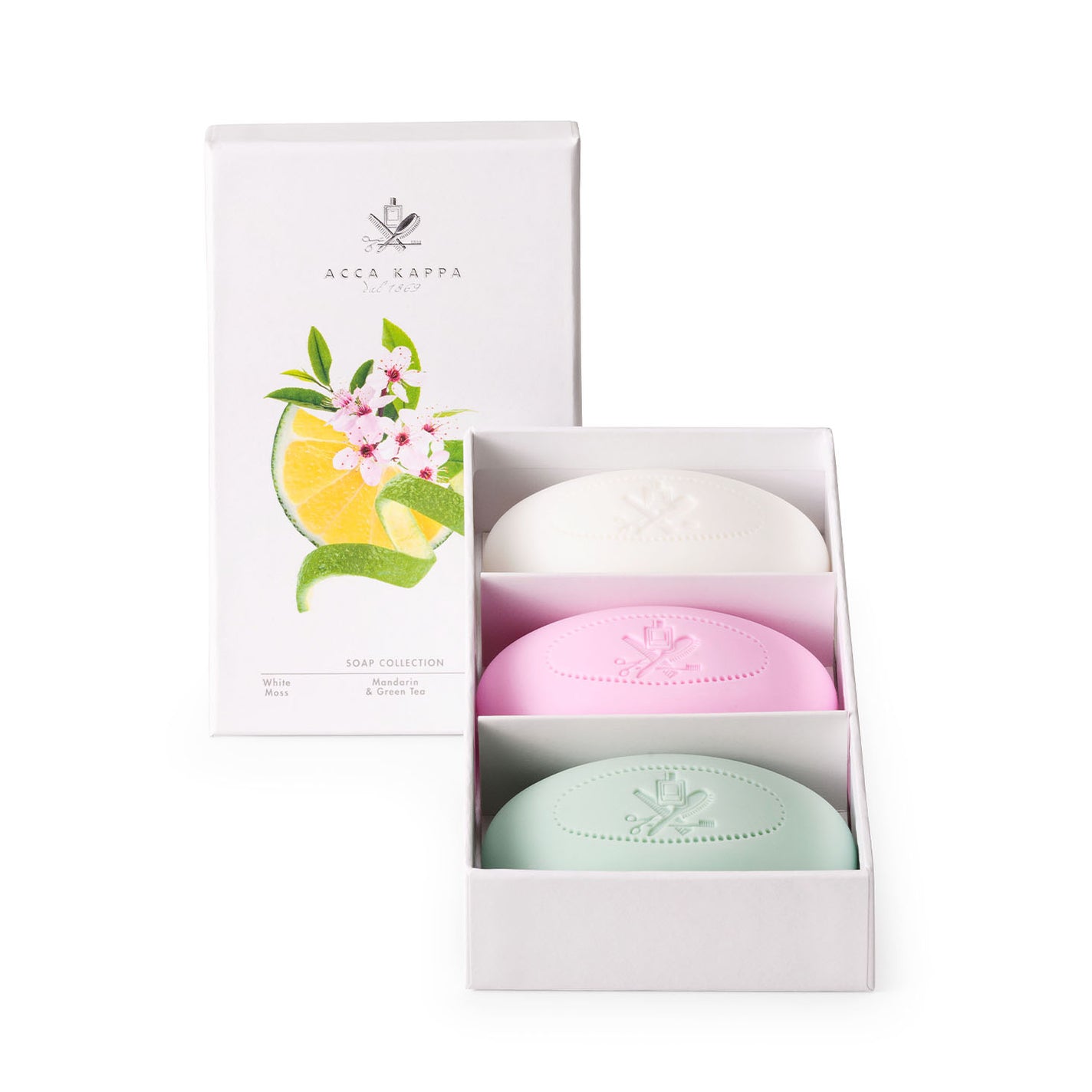 Acca Kappa Soap Trio - White Moss, Mandarin & Green Tea, Sakura