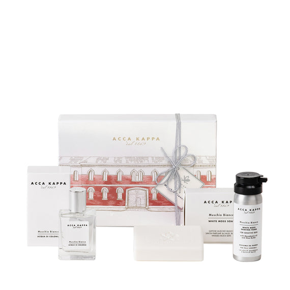 Acca Kappa White Moss Gift Set - Eau de Cologne, Shave Foam, Soap - Value $108