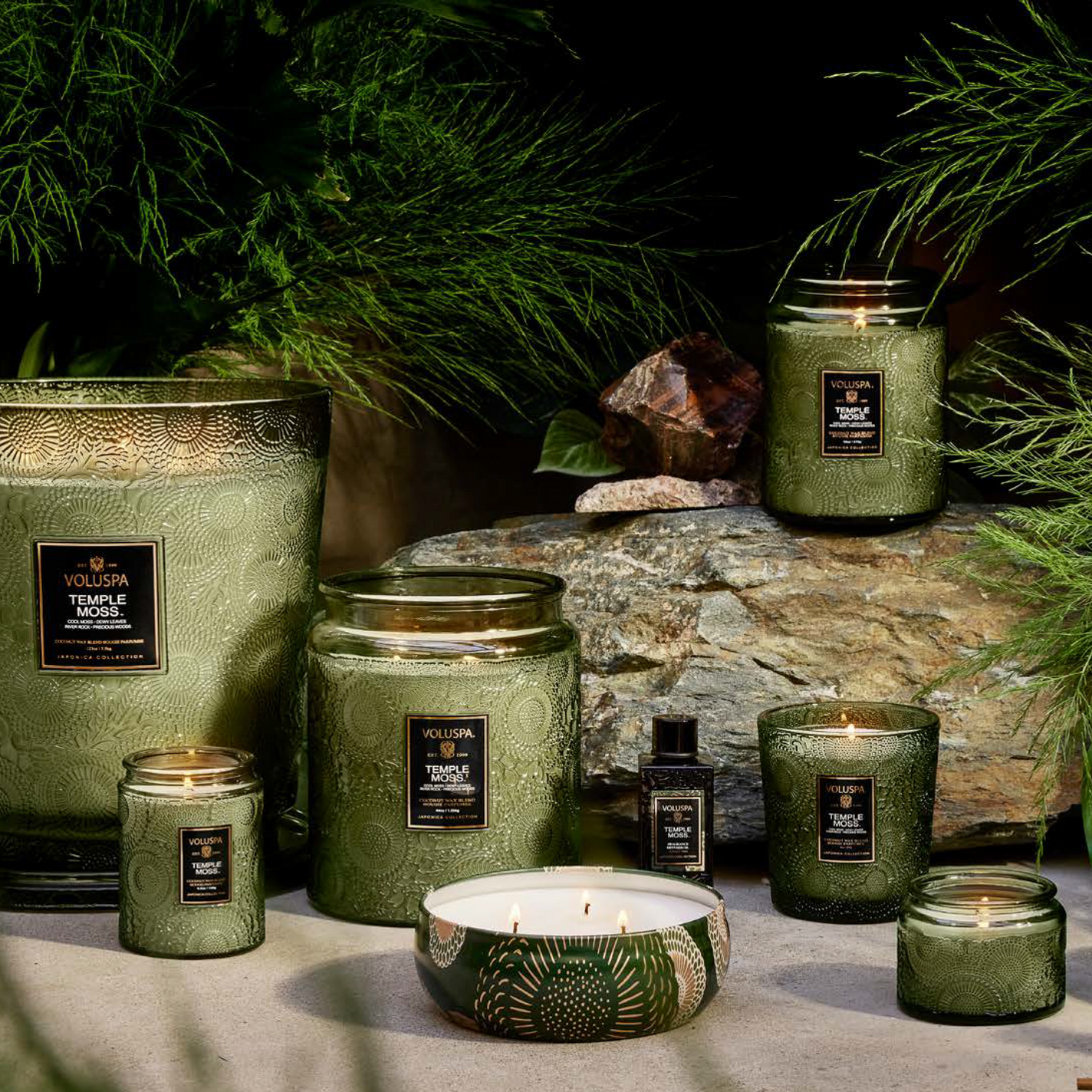VOLUSPA Temple Moss 3 Wick Candle