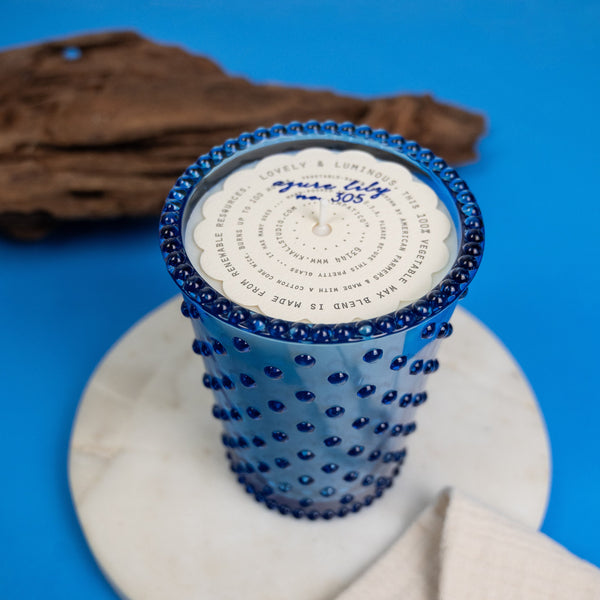 Azure Lily Hobnail 100hr Candle