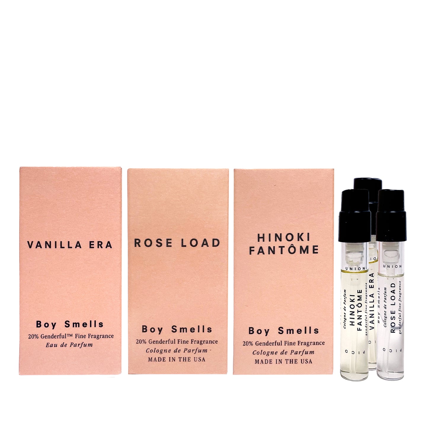 Boy Smells Sample Vial Trio