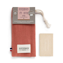 Esteban Iris Cachemire Perfumed Ceramic Tile in Linen Pouch