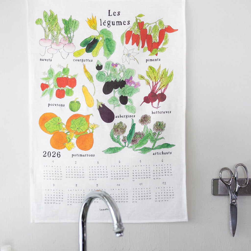 Fog Linen Work 2026 Tea Towel Calendar: Fresh Vegetables