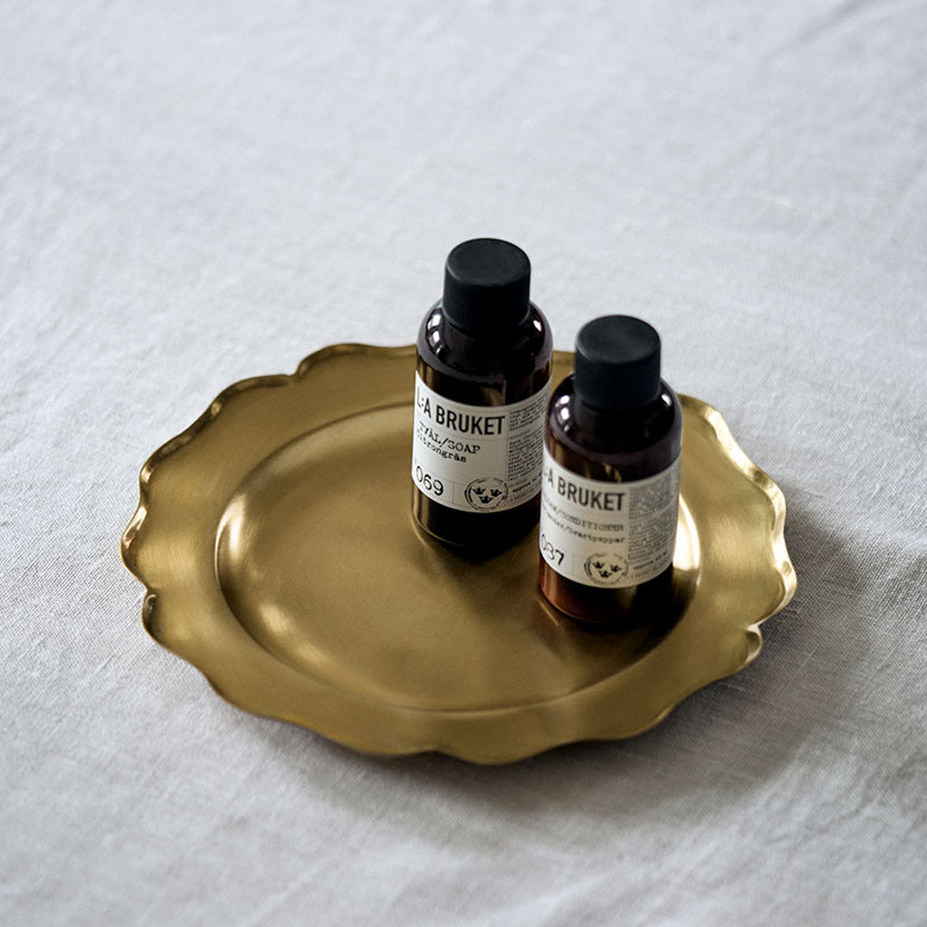Fog Linen Work Brass Ruffle Edge Tray (M)