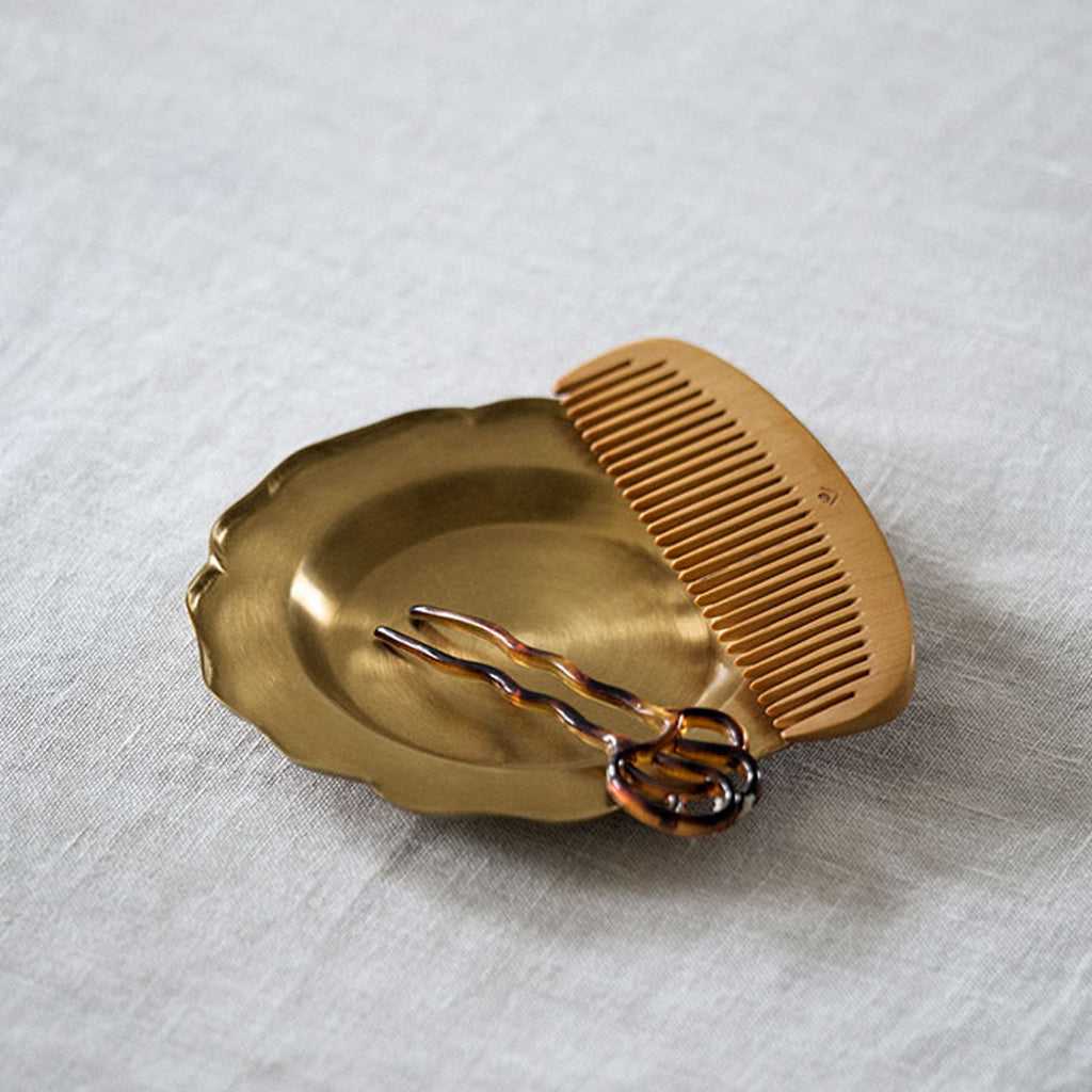 Fog Linen Work Brass Ruffle Edge Tray (S)