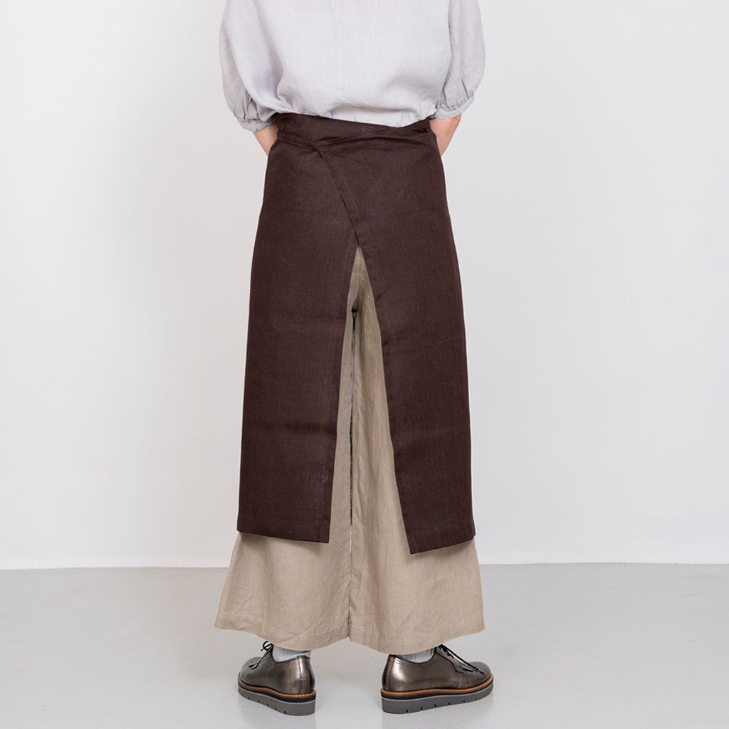 Fog Linen Work Linen Full Apron: Chocolate