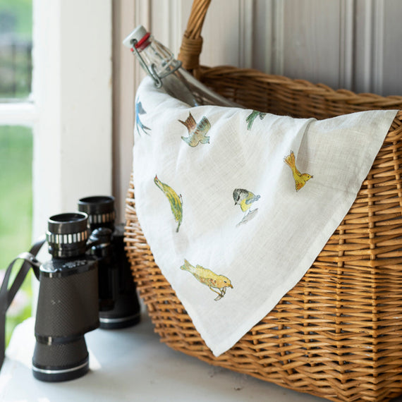 Fog Linen Work Isabelle Boinot Handkerchief: Birds