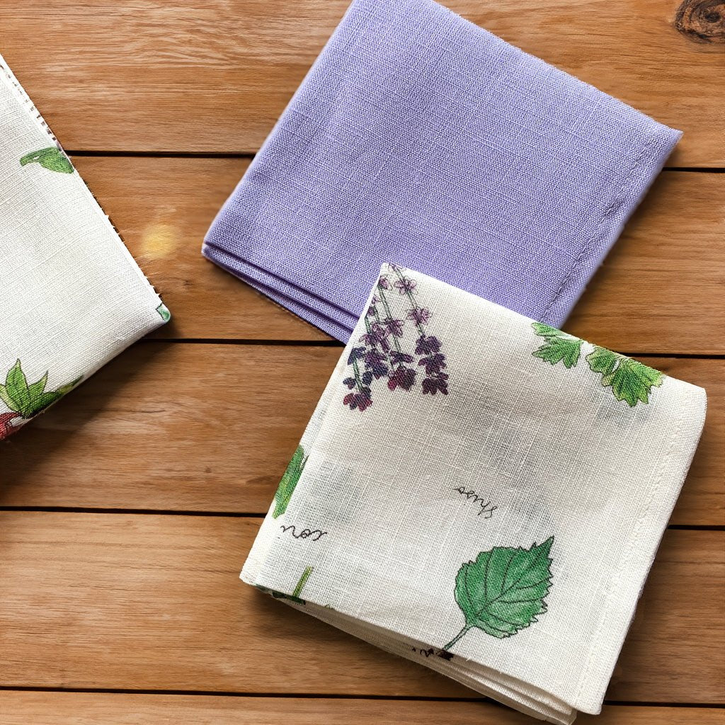 Fog Linen Work Isabelle Boinot Handkerchief Herbs