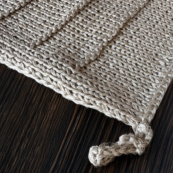 Fog Linen Work Knitted Dish Cloth - Linen
