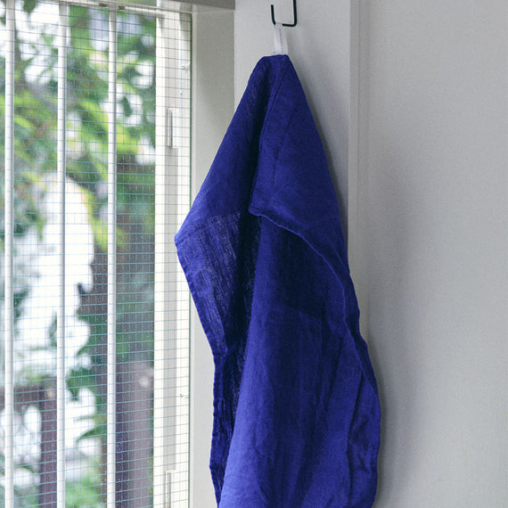 Fog Linen Work Linen Tea Towel: Iris