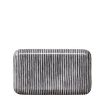 Fog Linen Work Linen Coated Tray (S): Grey White Stripe