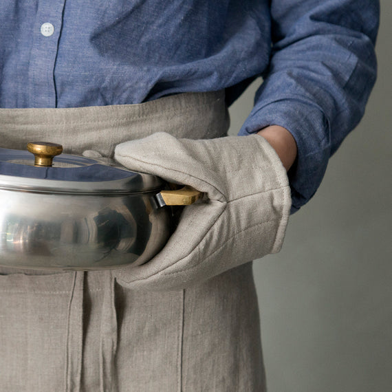 Fog Linen Work Linen Oven Mitten: Natural