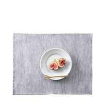 Fog Linen Work Linen Place Mat: Grey White Stripe