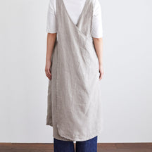 Fog Linen Work Linen Over Dress Apron: Natural