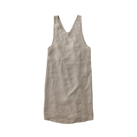 Fog Linen Work Linen Over Dress Apron: Natural
