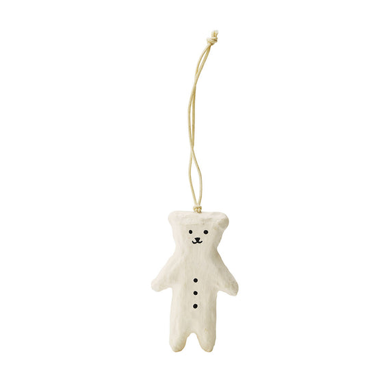 Fog Linen Work Papier Maché Ornament: White Bear