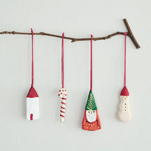 Fog Linen Work Noel Ornaments - 4 Piece Set