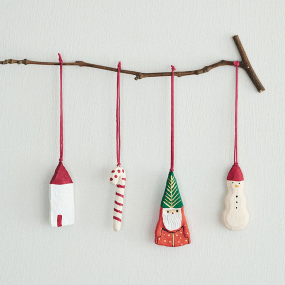 Fog Linen Work Noel Ornaments - 4 Piece Set