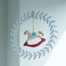 Fog Linen Work Papier Maché Ornament: Rocking Horse