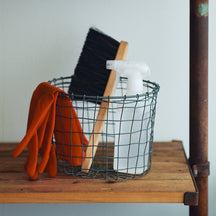 Fog Linen Work Round Pot Basket
