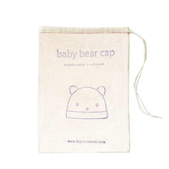 Fog Linen Work Baby Bear Cap in Bag