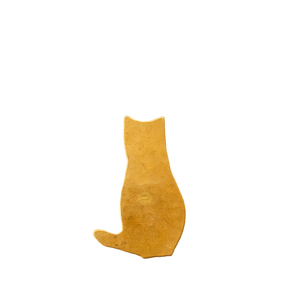 Fog Linen Work Cat Brass Brooch: Goban