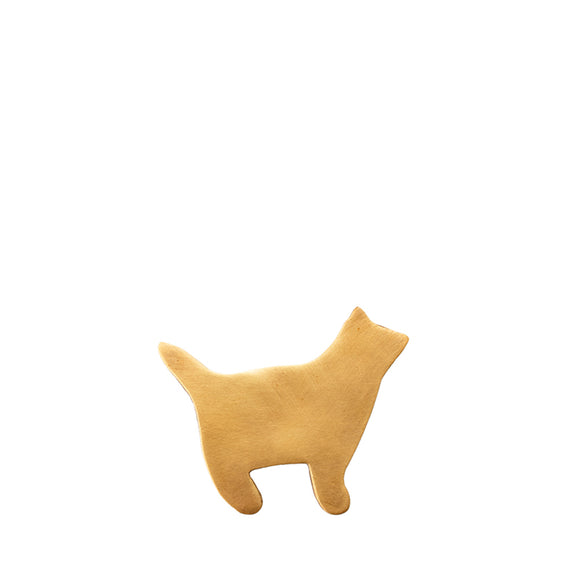 Fog Linen Work Cat Brass Brooch: Oscar