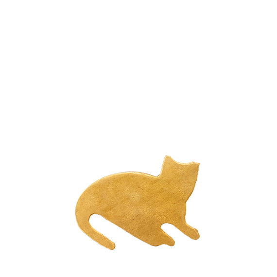Fog Linen Work Cat Brass Brooch: Trixie