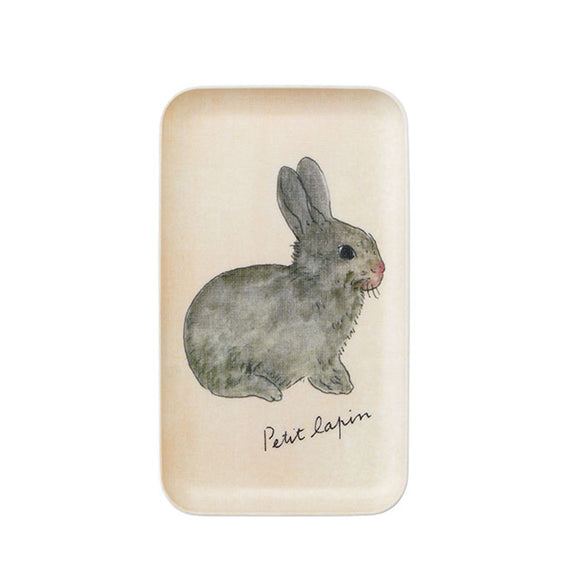 Fog Linen Work Linen Coated Tray (S): Isabelle Boinot Rabbit