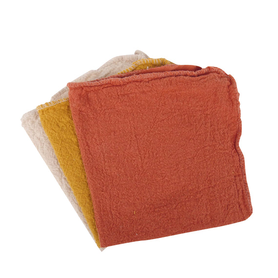 Redecker Multi Purpose Cleaning Cloth Trio - Natural/Yellow/Terracotta