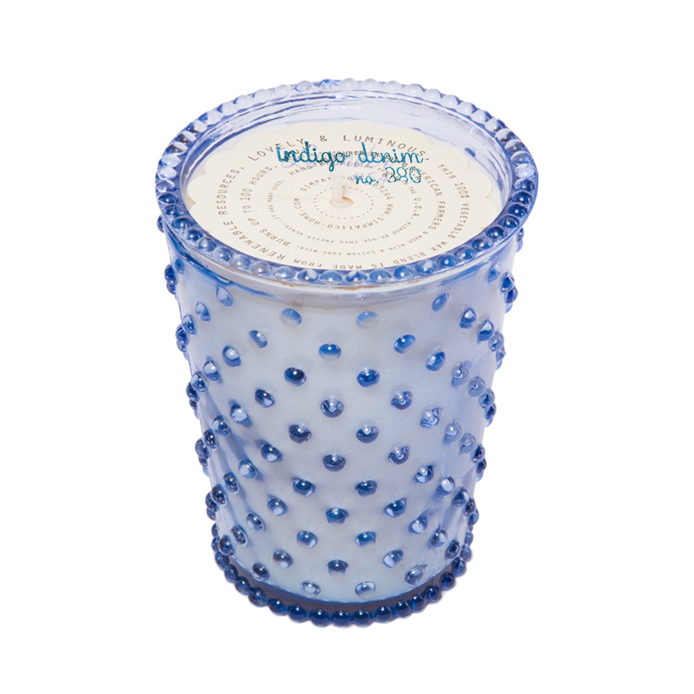 Simpatico Indigo Denim Hobnail 100hr Candle
