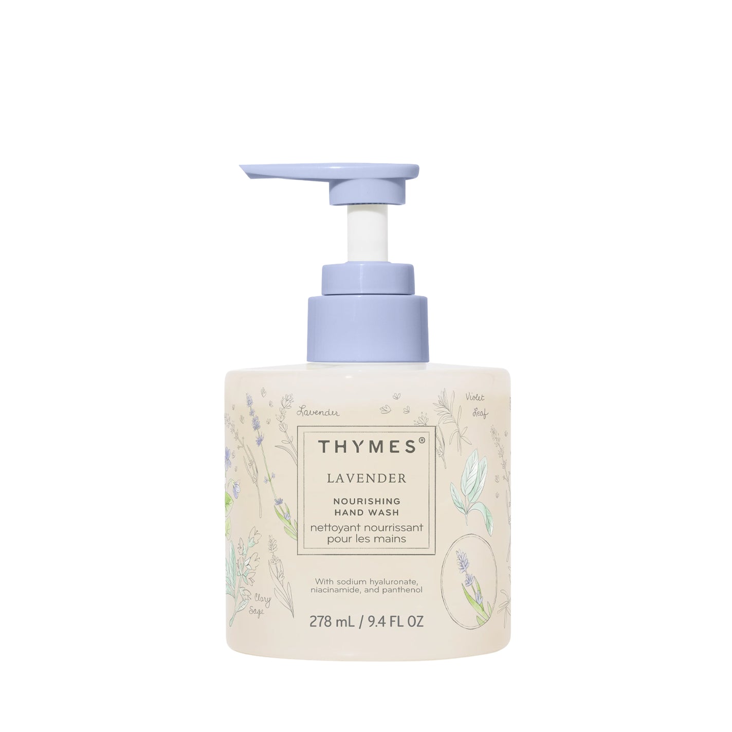 Thymes Lavender Nourishing Hand Wash in Glass