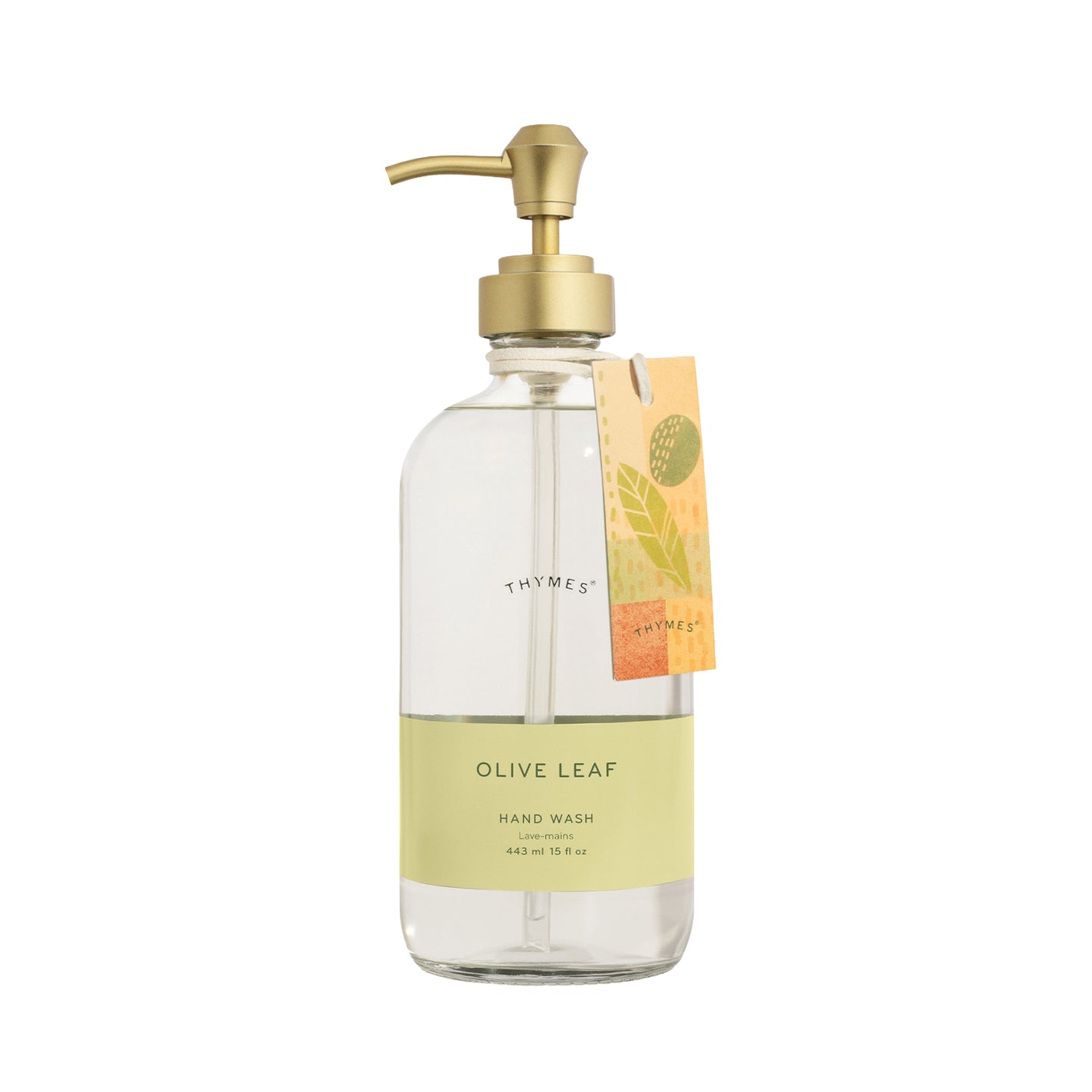Thymes Olive Leaf Hand Wash in Glass