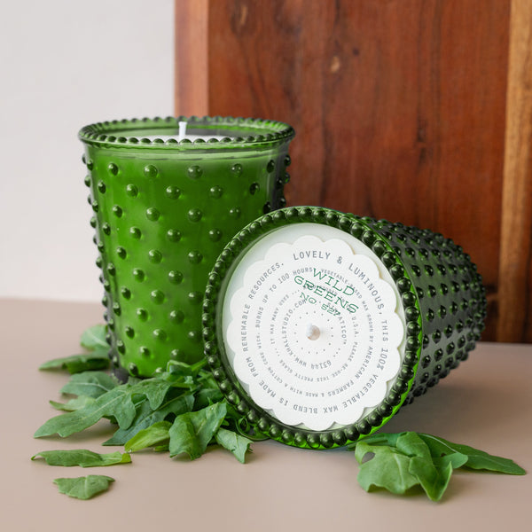 Wild Greens Hobnail 100hr Candle