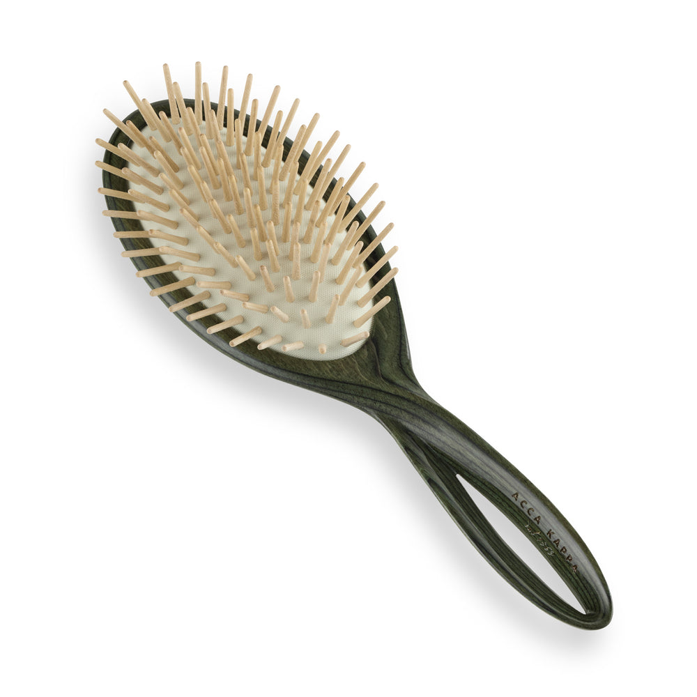 Acca Kappa Infinito Green Lacquered Hair Brush - Pins