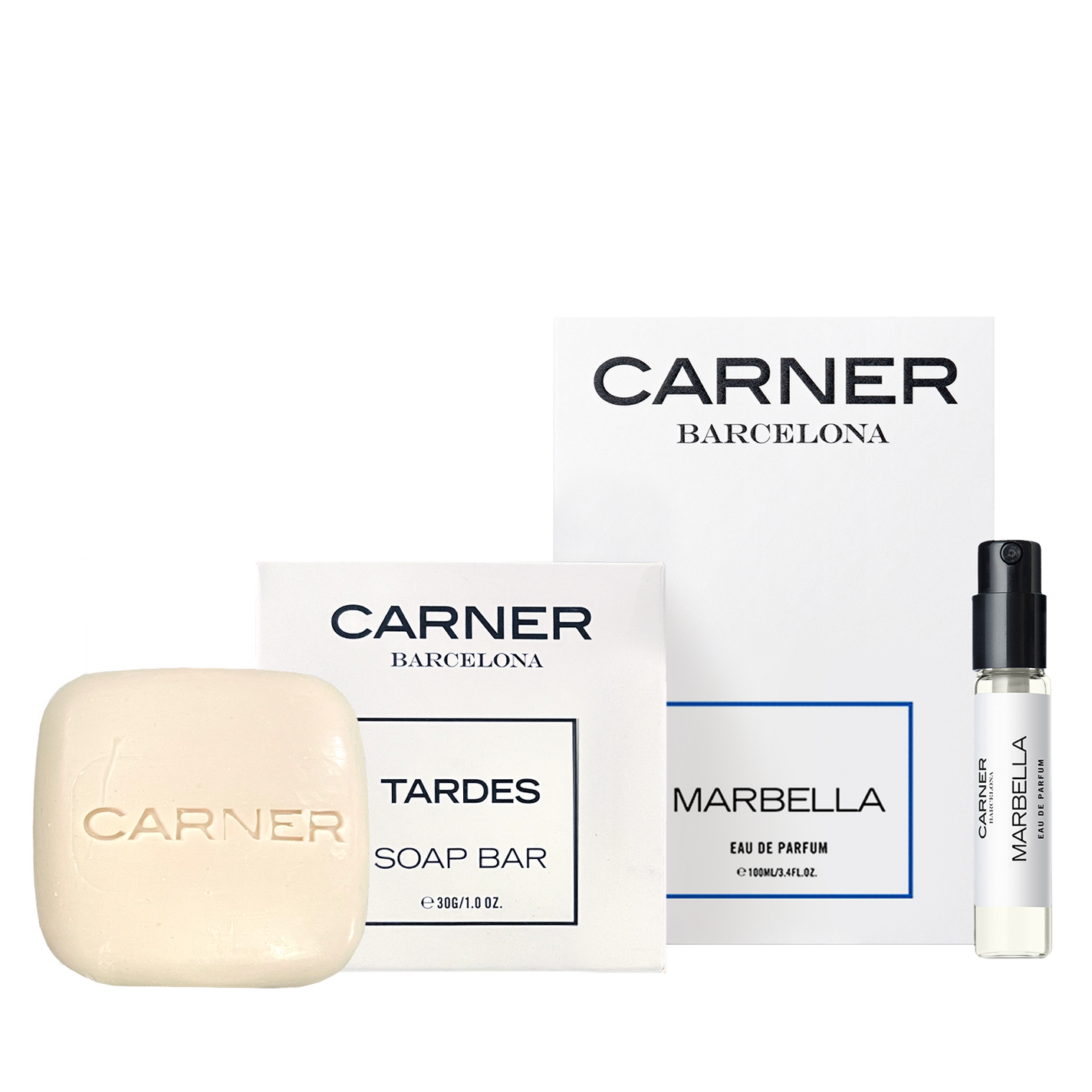 CARNER BARCELONA Tardes Soap Bar + Marbella EDP Sample Vial
