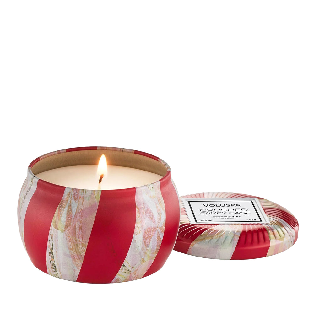 Crushed Candy Cane Decorative Candle
