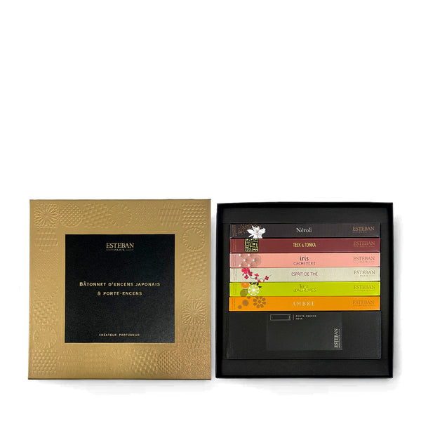 Esteban Japanese Classic Incense Set with Rectangle Holder
