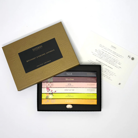 Esteban Japanese Classic Incense Set with Round Holder