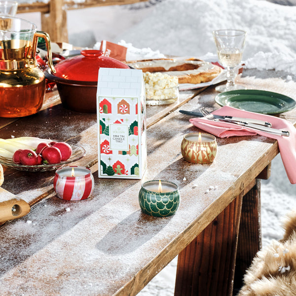 Festive Tin Trio - 3 x Decorative Candles