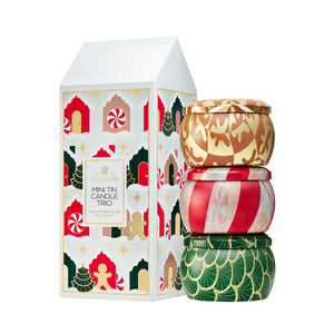 Festive Tin Trio - 3 x Decorative Candles
