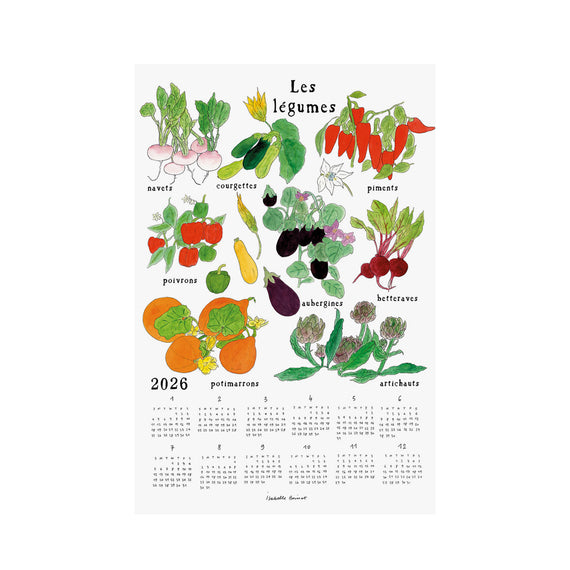 Fog Linen Work 2026 Tea Towel Calendar: Fresh Vegetables