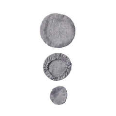 Fog Linen Work Bowl Cover Set 3: Grey White Stripe
