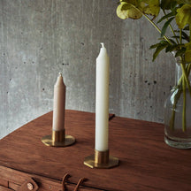 Fog Linen Work Brass Candle Holder: Round