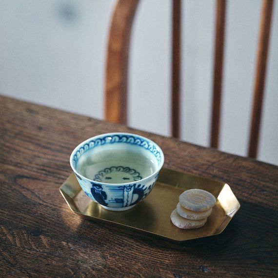 Fog Linen Work Brass Plate Long Octagonal (M)