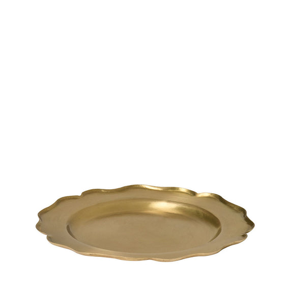 Fog Linen Work Brass Ruffle Edge Tray (M)