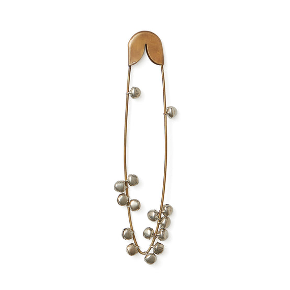 Fog Linen Work Brass Safety Pin with Bell (M)