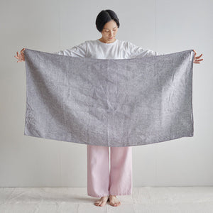 Fog Linen Work Chambray Bath Towel: Grey