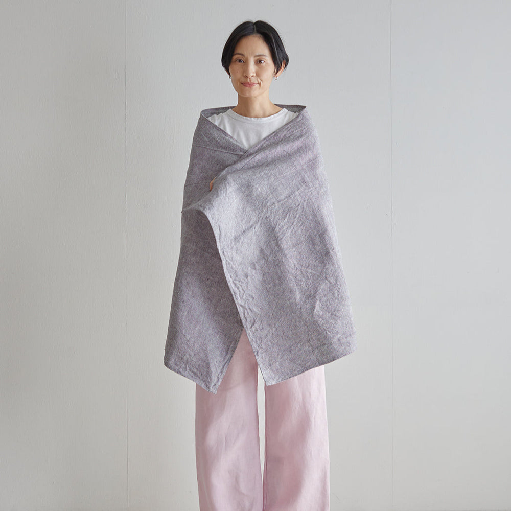Fog Linen Work Chambray Bath Towel: Grey