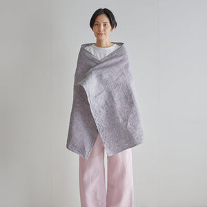 Fog Linen Work Chambray Bath Towel: Grey